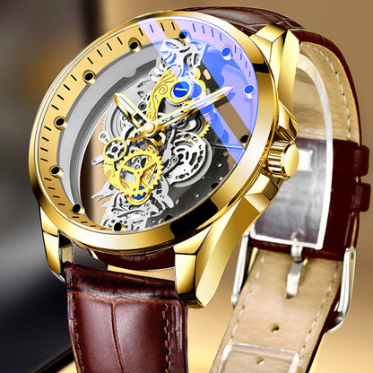 ⌚✨ PROMO FLASH : 50% DE RÉDUCTION ! Montre Squelette Homme Cadran Double Face – Verre Minéral Trempé, Mouvement Quartz & Étanchéité 30 M for une Élégance Mécanique Unique ✨