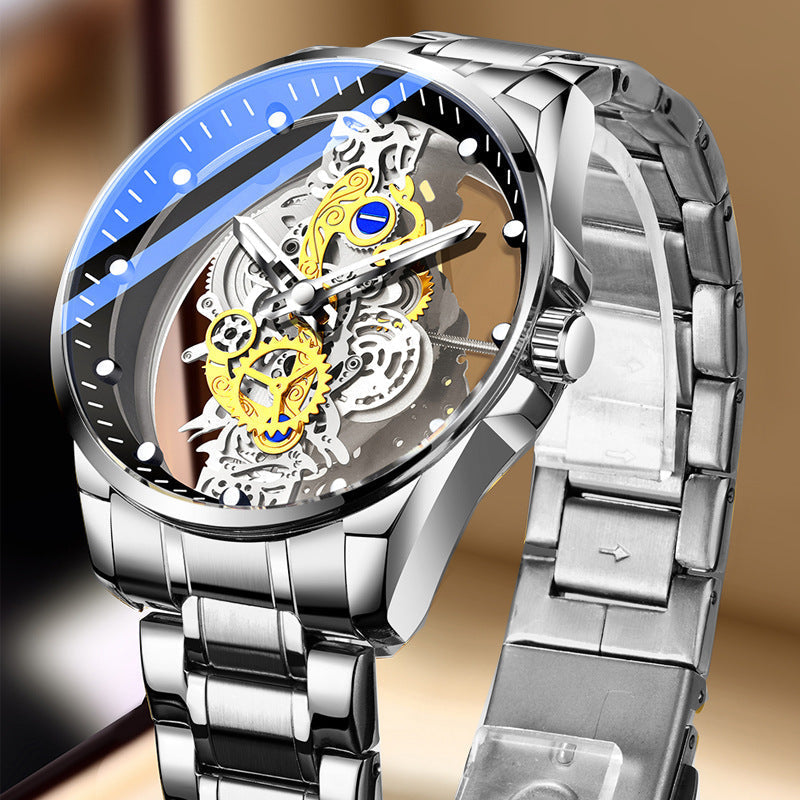 ⌚✨ PROMO FLASH : 50% DE RÉDUCTION ! Montre Squelette Homme Cadran Double Face – Verre Minéral Trempé, Mouvement Quartz & Étanchéité 30 M for une Élégance Mécanique Unique ✨