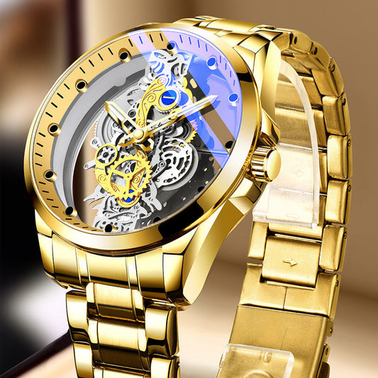 ⌚✨ PROMO FLASH : 50% DE RÉDUCTION ! Montre Squelette Homme Cadran Double Face – Verre Minéral Trempé, Mouvement Quartz & Étanchéité 30 M for une Élégance Mécanique Unique ✨