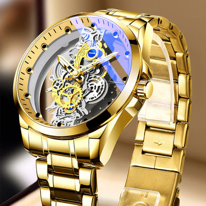 ⌚✨ PROMO FLASH : 50% DE RÉDUCTION ! Montre Squelette Homme Cadran Double Face – Verre Minéral Trempé, Mouvement Quartz & Étanchéité 30 M for une Élégance Mécanique Unique ✨