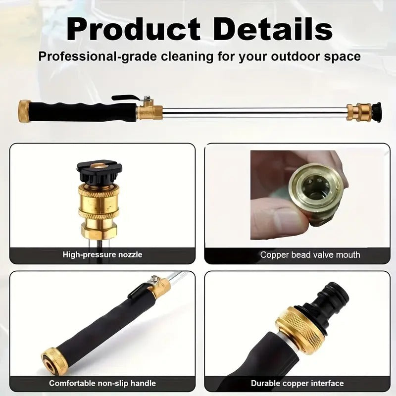 📢📢50 % DE RÉDUCTION !!!⏰Pistolet à eau haute pression avec 3 buses interchangeables - alliage d'aluminium résistant à l'usur