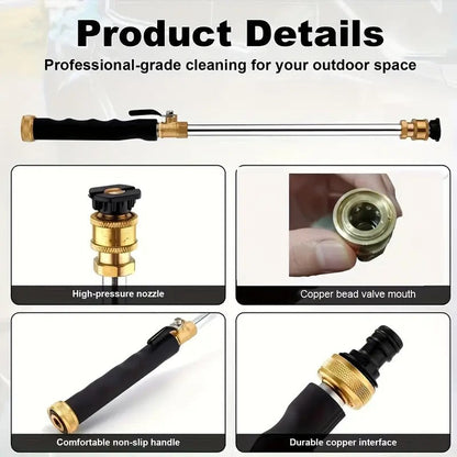 📢📢50 % DE RÉDUCTION !!!⏰Pistolet à eau haute pression avec 3 buses interchangeables - alliage d'aluminium résistant à l'usur