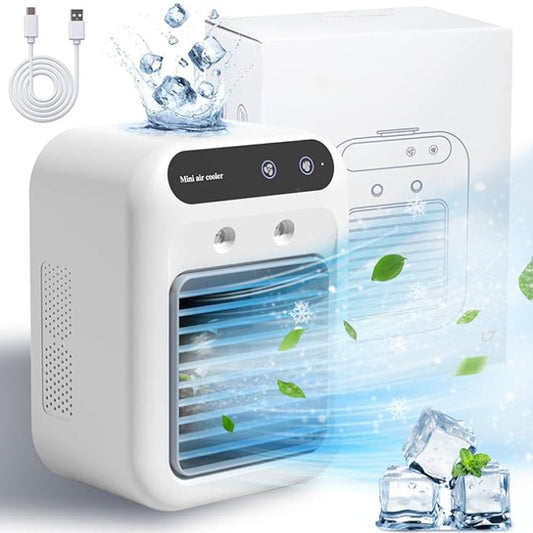 🏆Promotion d'été d'une durée limitée 50% de réduction✨❄️Mini climatiseur portable avec refroidisseur et humidificateur