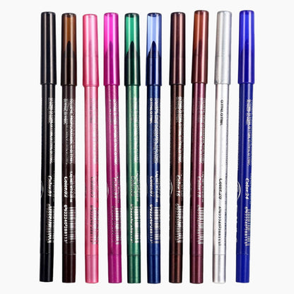 10 stylos gel eyeliner colorés