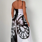 Damen-Badeanzug-Cover-up mit Schmetterlingsmuster