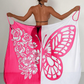 Damen-Badeanzug-Cover-up mit Schmetterlingsmuster