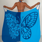 Damen-Badeanzug-Cover-up mit Schmetterlingsmuster