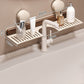 Tablette de salle de bain à ventouses en noyer