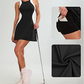Robe Courte Cintrée à Blocs de Couleurs avec Short Assorti