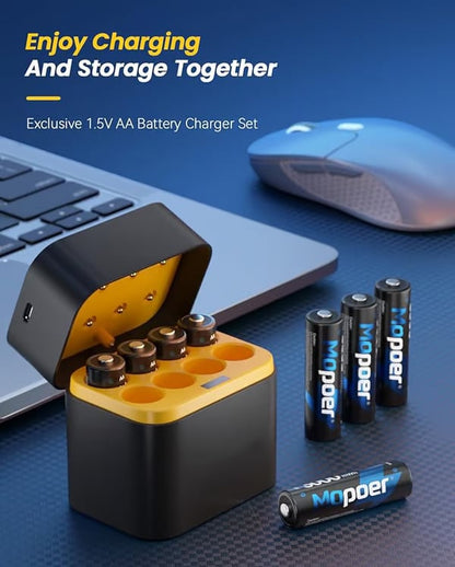 🔋 50% DE RÉDUCTION ! ✨ Batterie Li-ion avec Boîtier de Charge Intégré - Portable et Sûre, Protection Contre les Surcharges pour Urgence/Camping 🚀📦