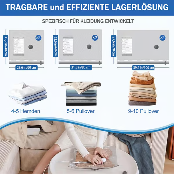 🎁Vente chaude 50% de réduction 🔥6 paquets de sacs de compression sous vide électriques USB - Gagnez de l'espace, voyagez léger !