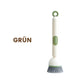 Brosse de nettoyage rotative à long manche pour vaisselle et casseroles.