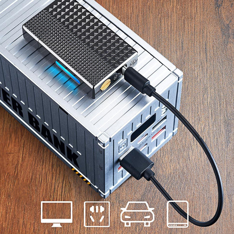 🎁50% de réduction pour une durée limitée⏳Briquet électrique hybride coupe - vent à huile à commande vocale intelligente Black Tech