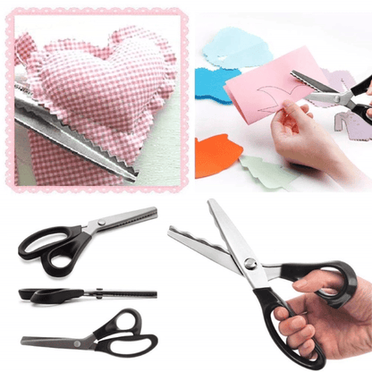 ✂️ 50% DE RÉDUCTION! 🧵 Ciseaux zig-zag inox – Lames dentelées & anti-effilochage ✨