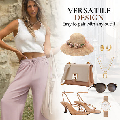 🥳PROMO CHOC 2026🥳💞50K+ VENDUS !👵💜 DERNIER JOUR -49 % !Pantalon léger en lin – Restez au frais sans sensation collante