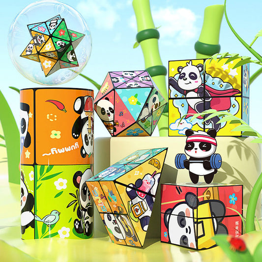 🔥 50 % DE RÉDUCTION – Cube magique panda pliable créatif pour enfants 🐼✨