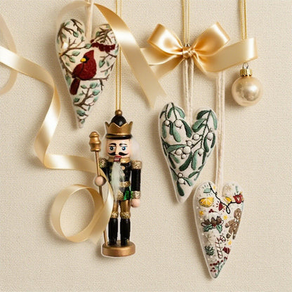 Kit de Broderie à la Main de Noël en Forme de Cœur