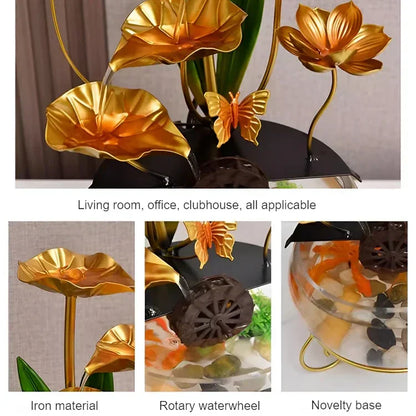 🔥2025 Vente chaude 🔥 Ornement de luxe créatif en forme d'aquarium avec lotus