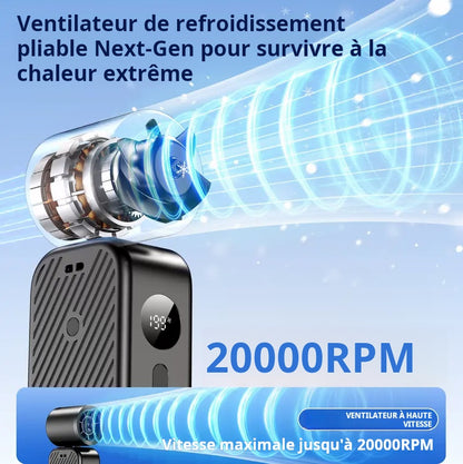 Ventilateur portable haute vitesse 5-en-1 rechargeable – Flux d'air réglable, refroidissement USB, parfait pour les voyages, le bureau et un usage personnel