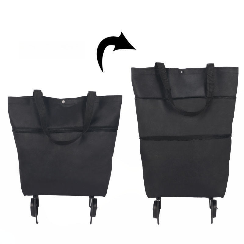 Chariot de courses pliable 2‑en‑1