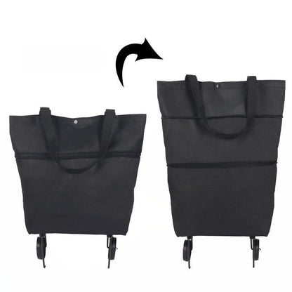 Chariot de courses pliable 2‑en‑1
