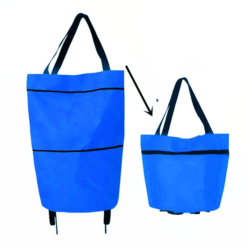 Chariot de courses pliable 2‑en‑1