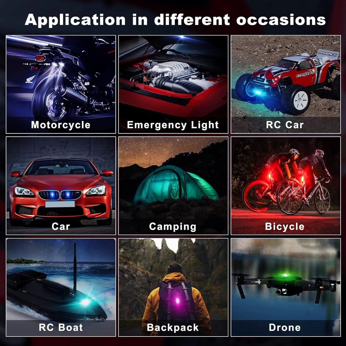 💡🛒 -60% ! 🚗 Lampes LED Sans Fil 8 Couleurs – Batterie 90 mAh, Étanche & Télécommande pour Voiture, Drone & Camping.