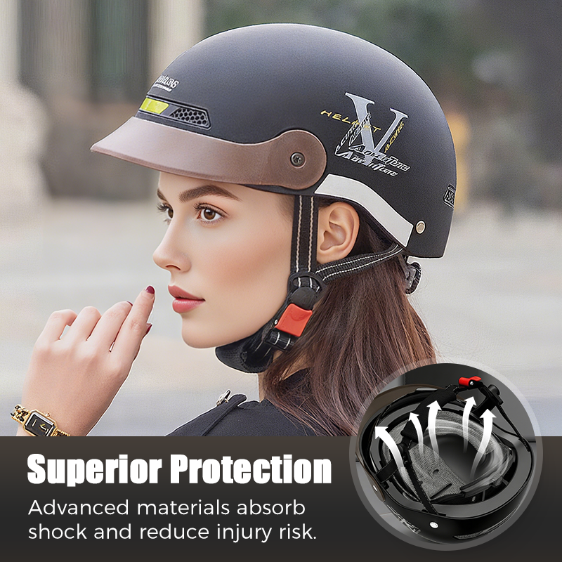🛡️（Un peu plus cher, mais d'une qualité nettement supérieure）Breathable Casque de moto léger et résistant aux chocs