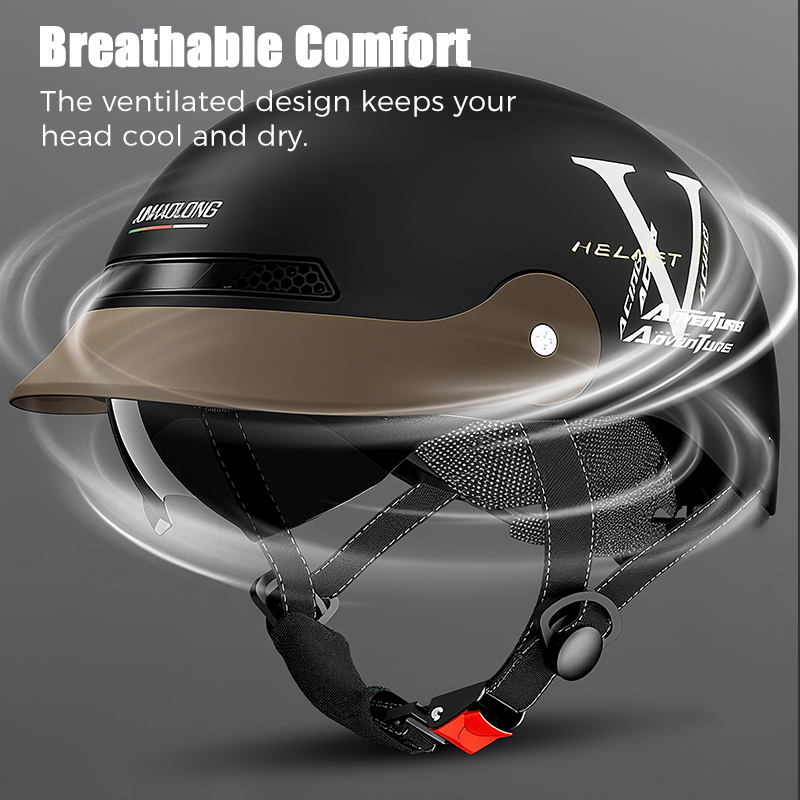 🛡️（Un peu plus cher, mais d'une qualité nettement supérieure）Breathable Casque de moto léger et résistant aux chocs