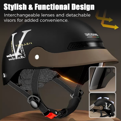 🛡️（Un peu plus cher, mais d'une qualité nettement supérieure）Breathable Casque de moto léger et résistant aux chocs