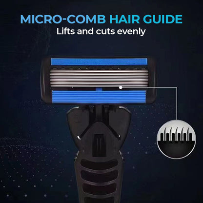 Rasoir à 6 lames avec tête facile à encliqueter