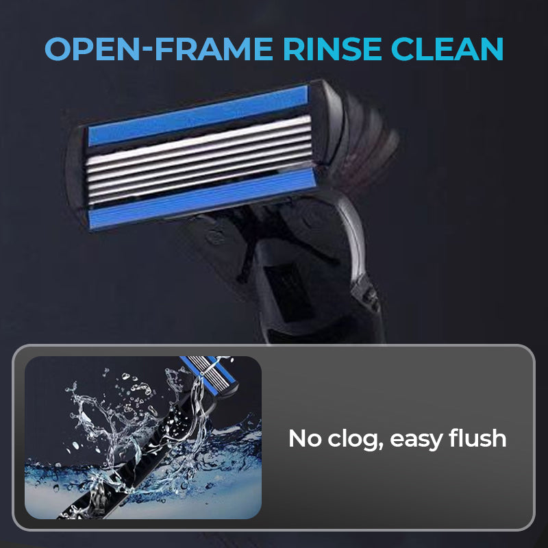 Rasoir à 6 lames avec tête facile à encliqueter