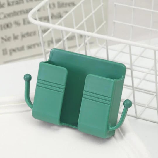 🧰 Boîte de Rangement Murale – ABS – 10×3×9,5 cm – 45 g – Ignifugé – Crochets Latéraux – Jaune/Vert/Bleu/Rose – Pour Téléphone et Télécommandes 🏠