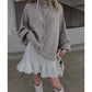 Manteau-Chandail Élégant Femme à Col Rond