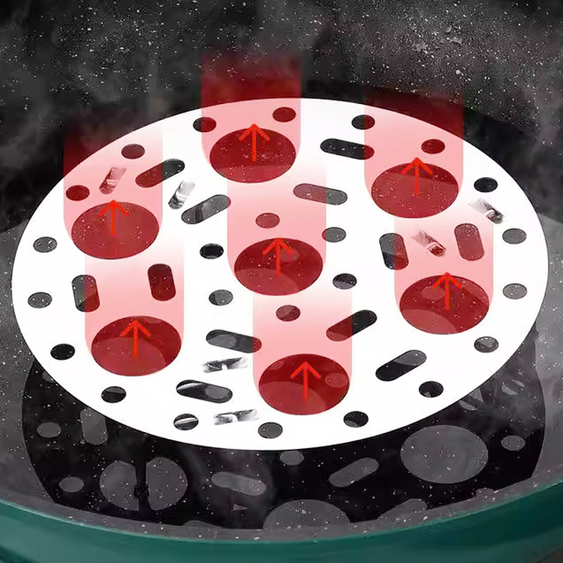 Support de cuisson vapeur en acier inoxydable argenté avec pied