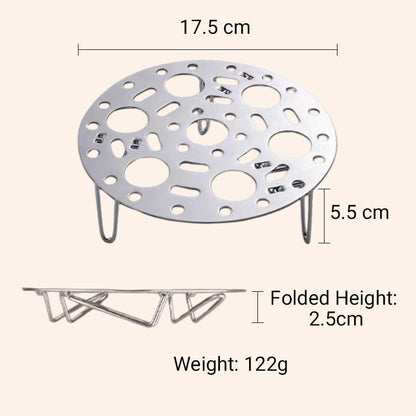Support de cuisson vapeur en acier inoxydable argenté avec pied