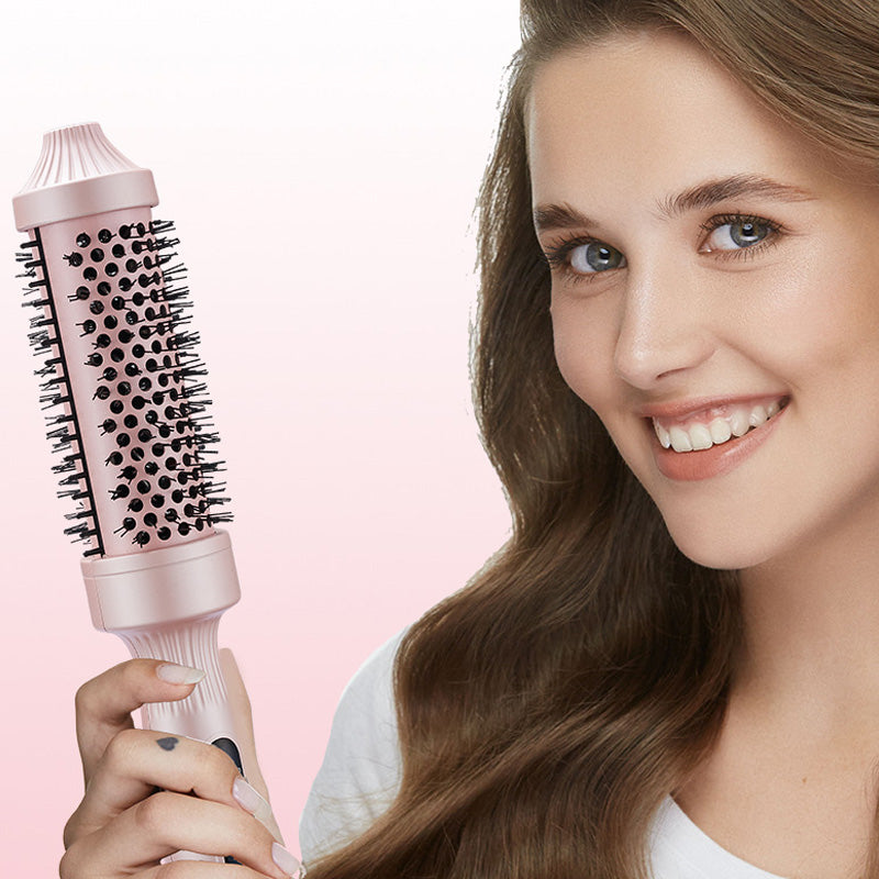 Brosse à Coiffer 2 en 1 pour Volume - Température Réglable, Céramique Tourmaline - Noir/Rose
