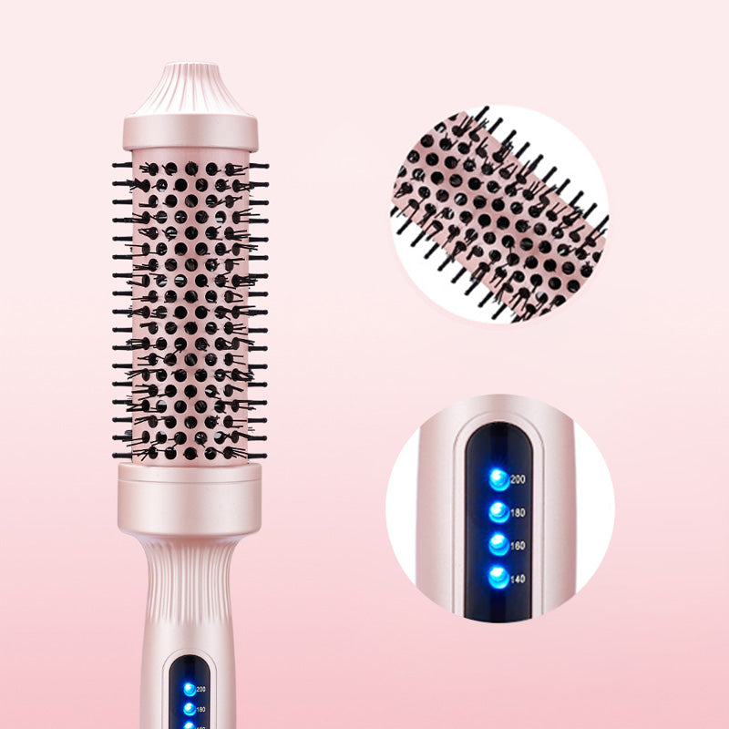 Brosse à Coiffer 2 en 1 pour Volume - Température Réglable, Céramique Tourmaline - Noir/Rose