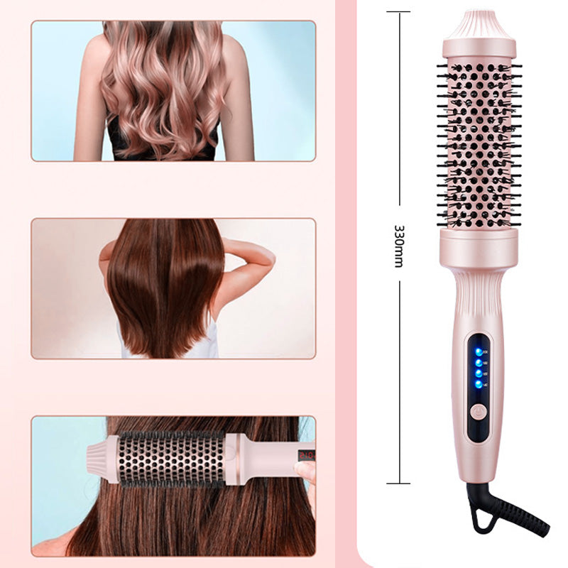 Brosse à Coiffer 2 en 1 pour Volume - Température Réglable, Céramique Tourmaline - Noir/Rose