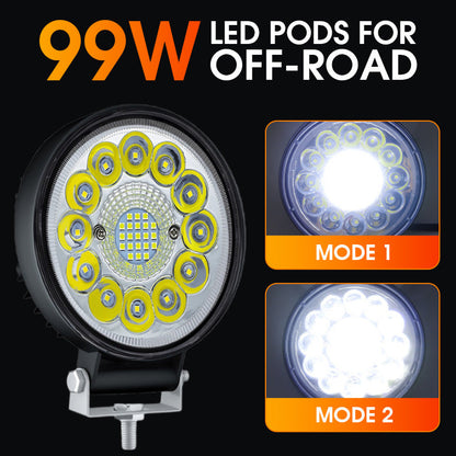 🔦 Projecteur LED 4 Pouces 99W pour Off-Road