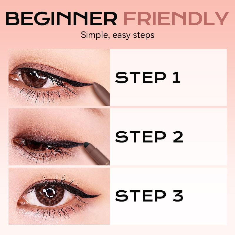 👁️Ombre à paupières et eye-liner 2 en 1 avec pinceau mélangeur