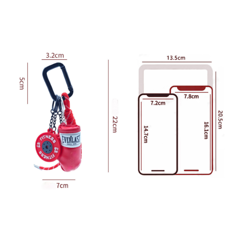Porte-clés Mignon avec Mini Accessoire de Salle de Sport