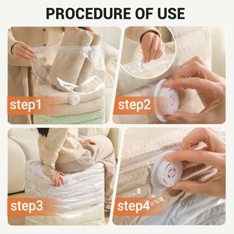 🔥Sac de rangement sous vide extra large - Appuyez pour évacuer l'air