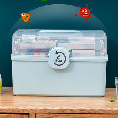 Boîte à médicaments familiale multi-étages grande capacité