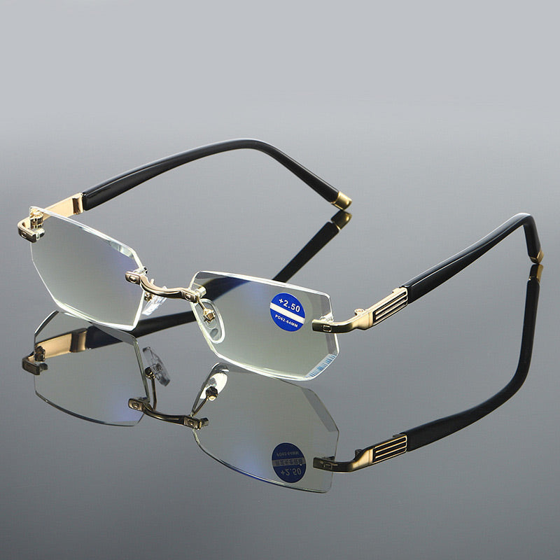 Lunettes de lecture sans monture bloquant la lumière bleue pour la presbytie
