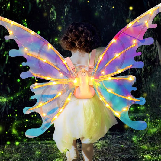 🔥 50% DE RÉDUCTION ! Ailes de fée électriques rechargeables avec lumières LED et musique