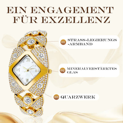 ⌚60% de réduction🔥Montre-bracelet rétro à quartz avec strass scintillants