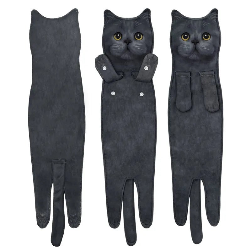 🎁DERNIER JOUR DE SOLDES 50% DE RÉDUCTION✨😺Serviette à main mignonne avec motif chat🐾