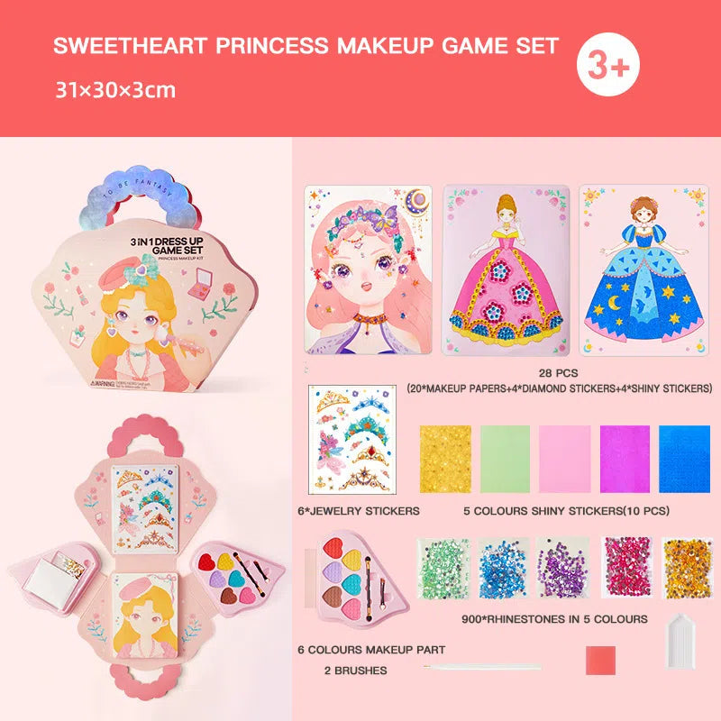 Ensemble de jeu d'habillage et de maquillage de princesse fantastique 3 en 1