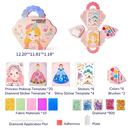 Ensemble de jeu d'habillage et de maquillage de princesse fantastique 3 en 1
